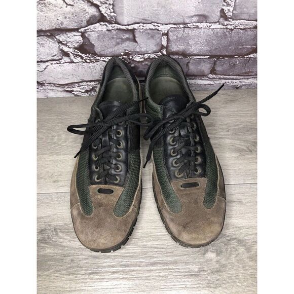 Prada Tan Suede Green Mesh Black Lace Up Casual Hiking Shoes Men Sz 7.5M US/41EU - Picture 11 of 16